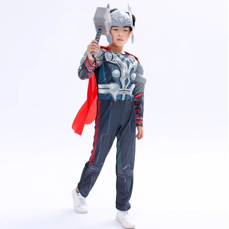 Avengers Thor Kostüm - Kinder Cosplay mit Hammer und Helm