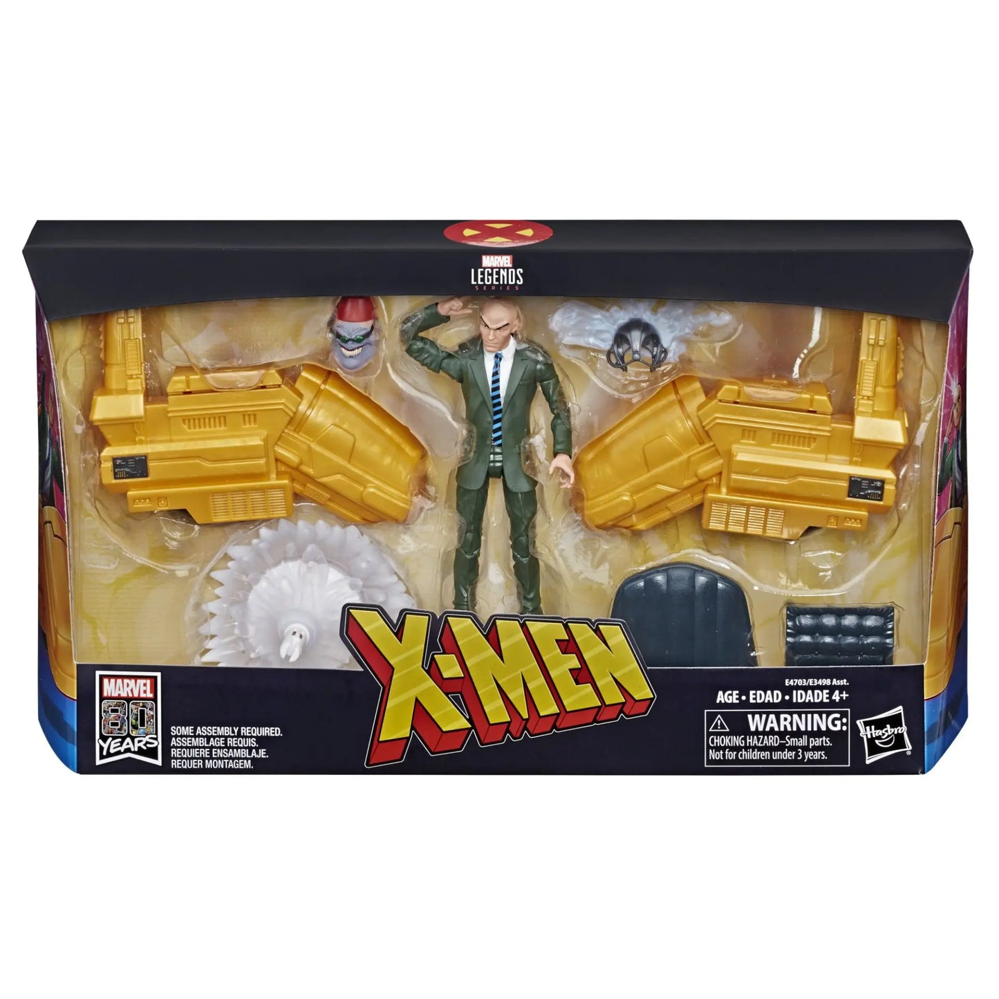 Professor X Figur – Goldener Schwebestuhl mit Zubehör