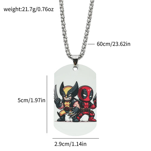 Halskette Militär-Erkennungsmarke Deadpool & Wolverine – Chibi-Duo Rücken an Rücken