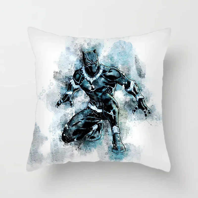 Kissenbezug Black Panther – Hockende Pose Aquarell