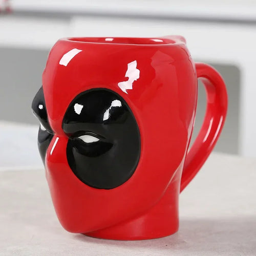 3D Keramikbecher Deadpool - Rot Schwarz Kopf