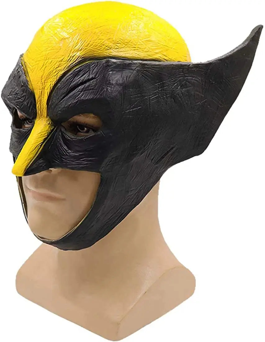 Cosplay Wolverine Maske - Latex Halbmaske Gelb Schwarz