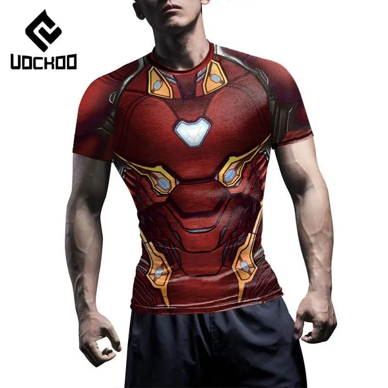 Kompressions-T-Shirt Iron Man - Kurze Ärmel Rote Rüstung