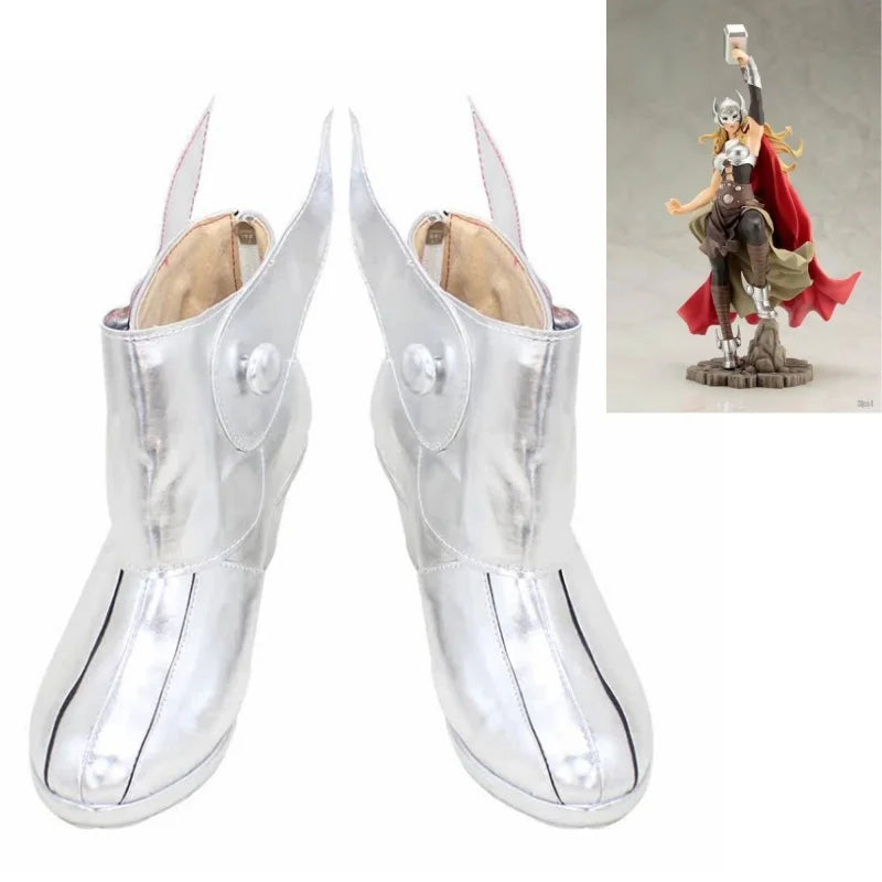 Cosplay-Stiefel Jane Foster Mighty Thor – Silber