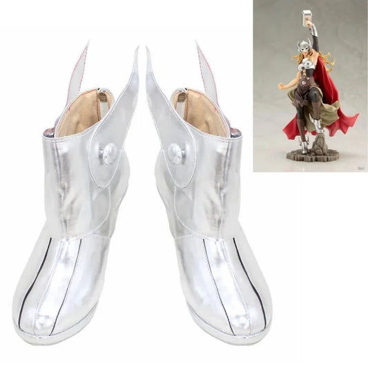 Cosplay-Stiefel Jane Foster Mighty Thor – Silber