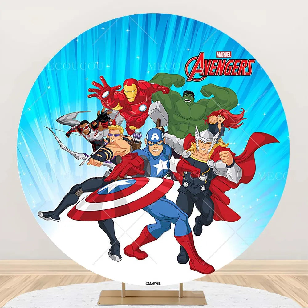 Runder Avengers-Hintergrund - Helden-Geburtstagsdeko