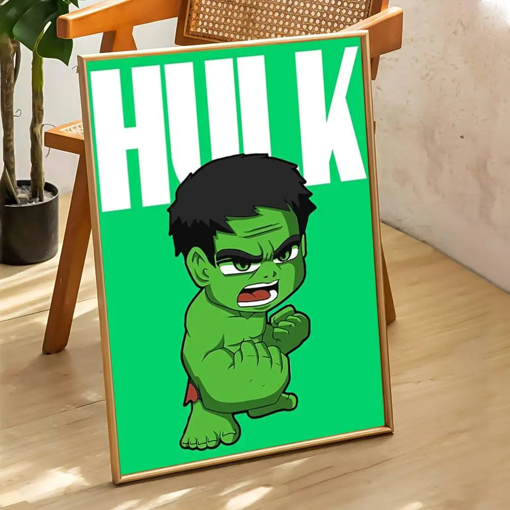 Poster Baby Hulk – Grüner Hintergrund Cartoon