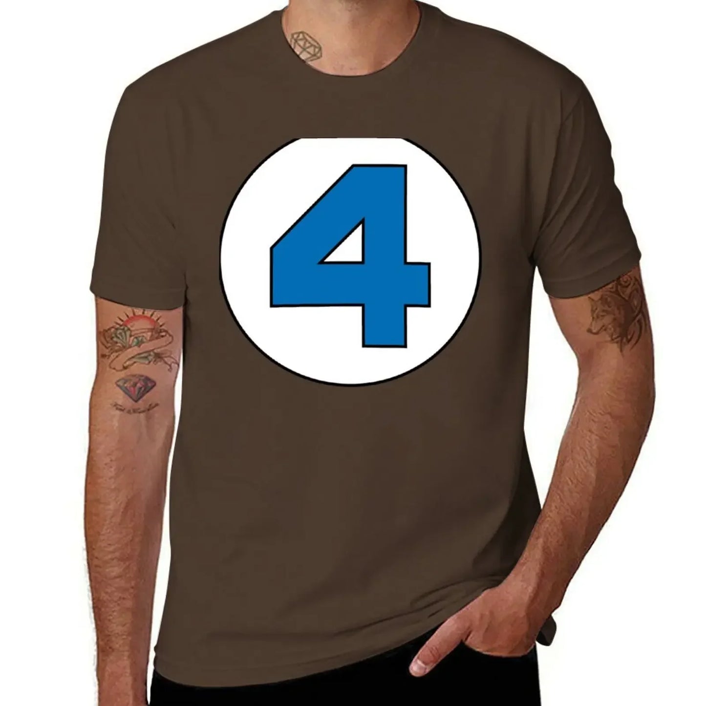 T-Shirt Die Fantastischen Vier – Rundes Schwarzes Logo Übergröße