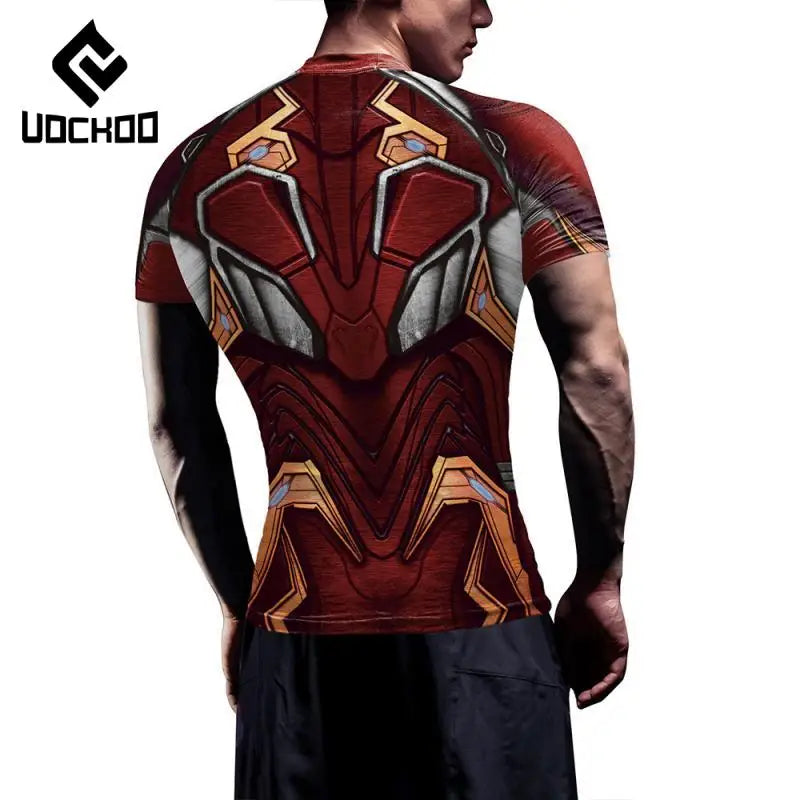 Kompressions-T-Shirt Iron Man - Kurze Ärmel Rote Rüstung