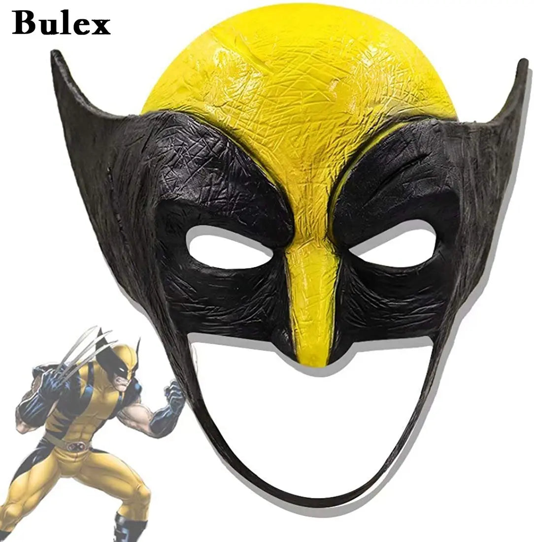 Cosplay Wolverine Maske - Latex Halbmaske Gelb Schwarz