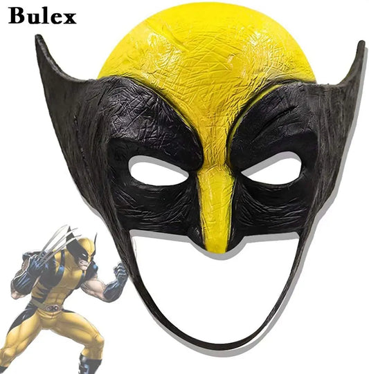 Cosplay Wolverine Maske - Latex Halbmaske Gelb Schwarz