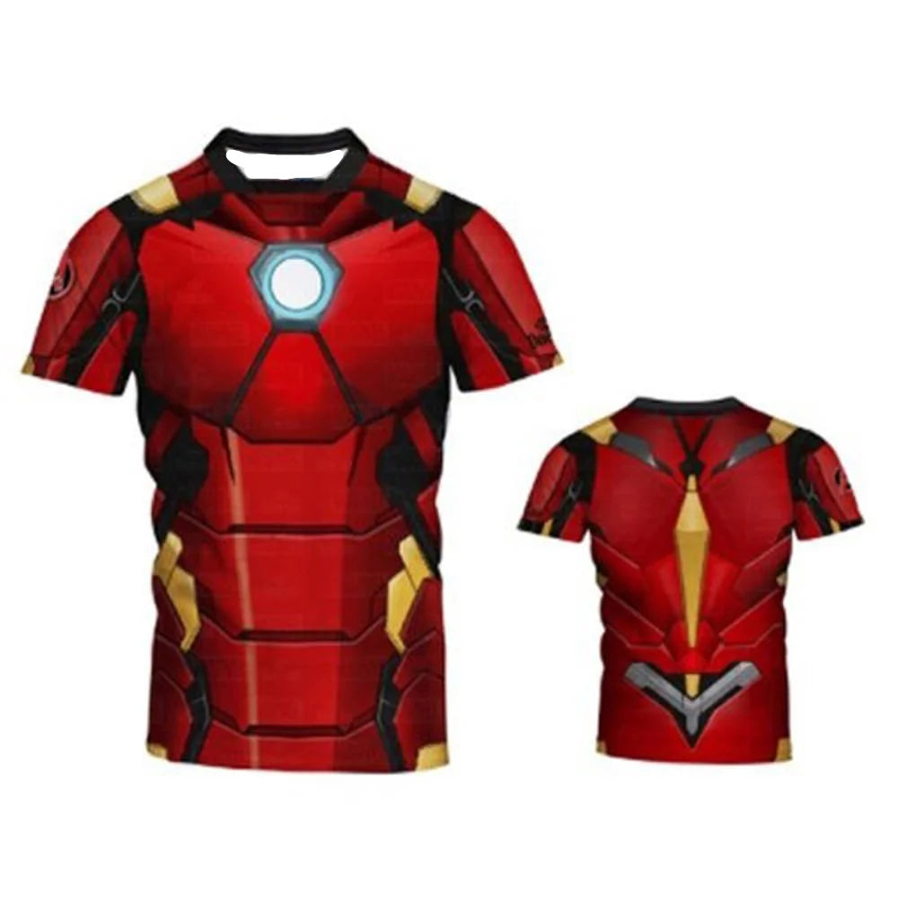 Kompressions-T-Shirt Avengers Iron Man - Reaktor Brust Rot Gold