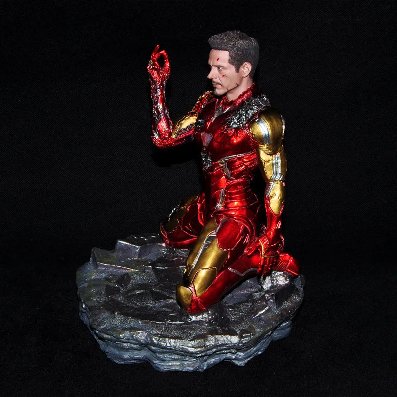 Iron Man Figur – Harzstatue MK85 Beschädigte kniende Pose