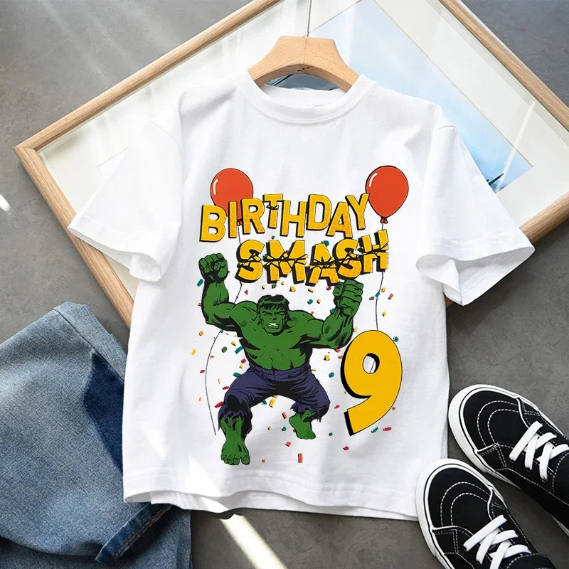 Hulk Geburtstag T-Shirt - Smash mit Zahl Kinder