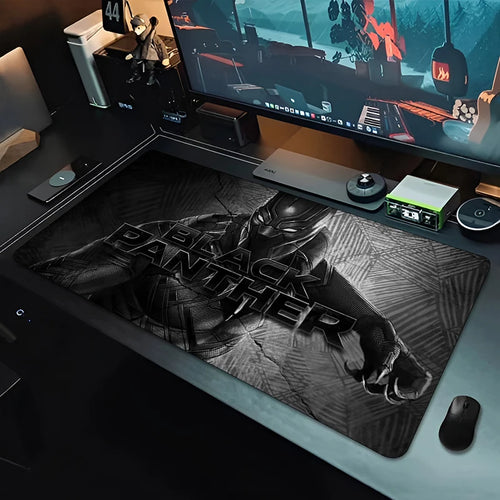 XXL Gaming Mousepad Black Panther - Schwarz Monochrom Schreibtisch