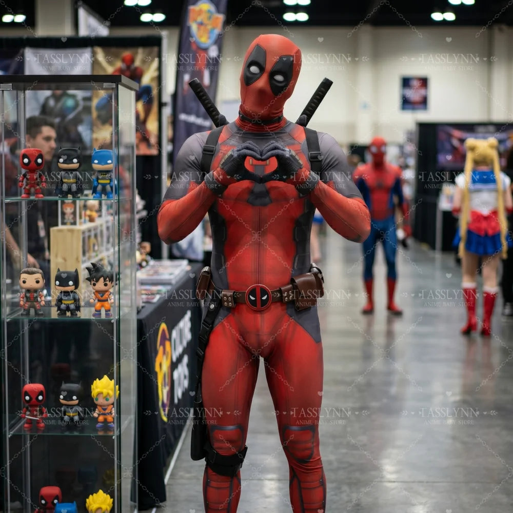 Komplettes Deadpool Cosplay-Kostüm – Katanas Maske Gürtel Erwachsene