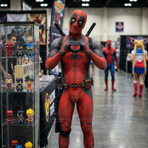 Komplettes Deadpool Cosplay-Kostüm – Katanas Maske Gürtel Erwachsene