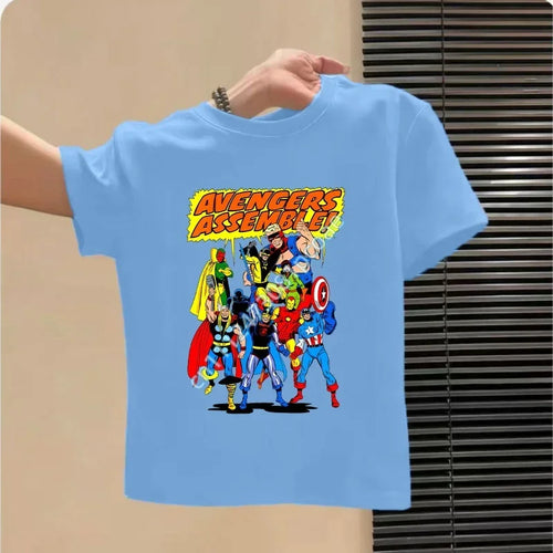 T-Shirt Kinder Avengers - Team Design Blau
