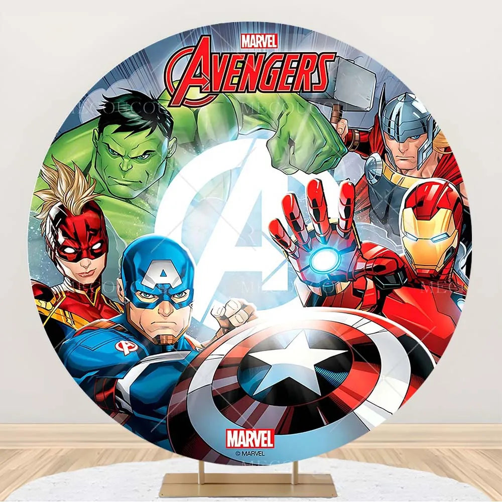 Runder Avengers-Hintergrund - Helden-Geburtstagsdeko