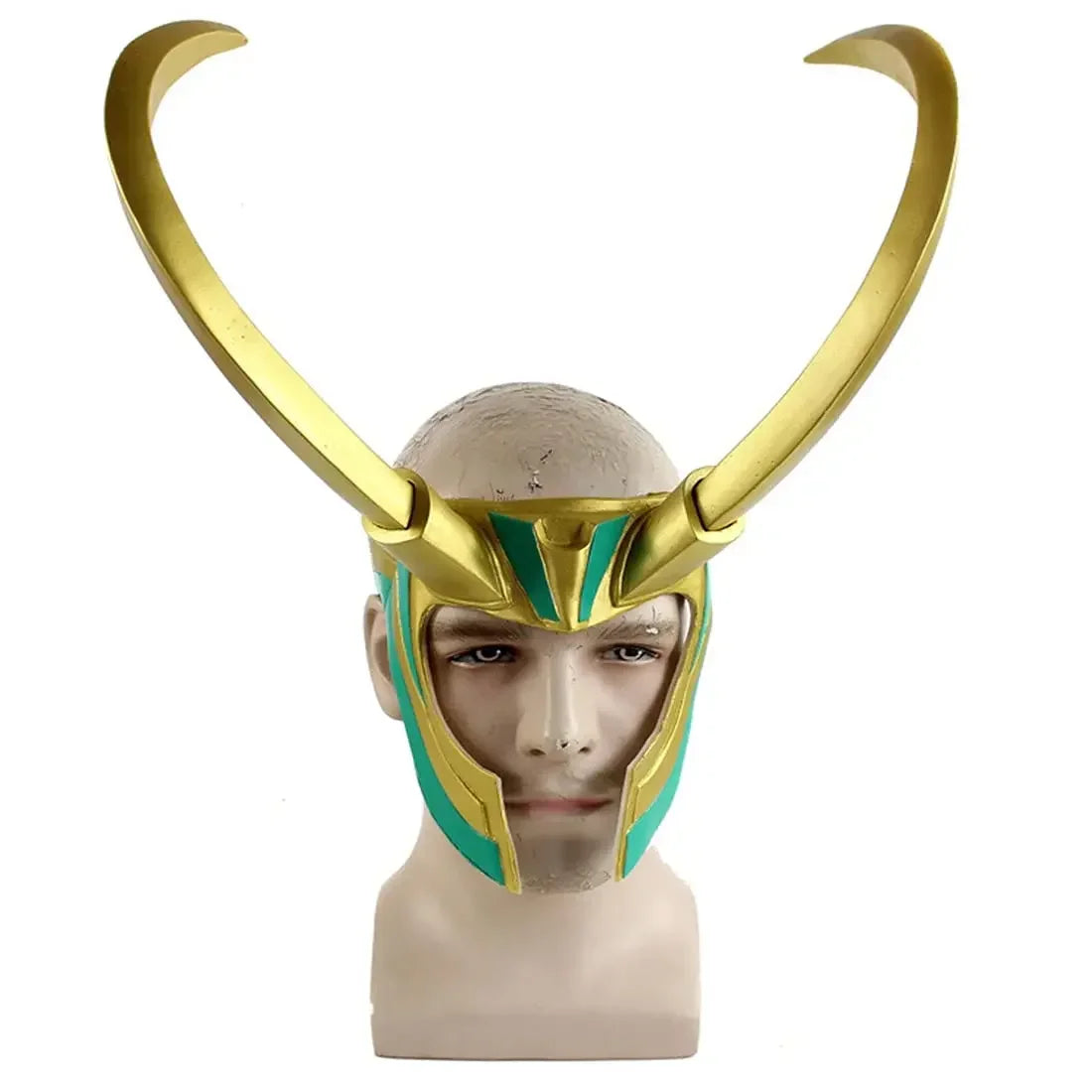 Loki Cosplay-Helm – Goldene und Smaragdgrüne Hörner