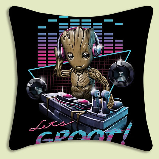 Kissenbezug Baby Groot - DJ Kopfhörer Neon Let's Groot