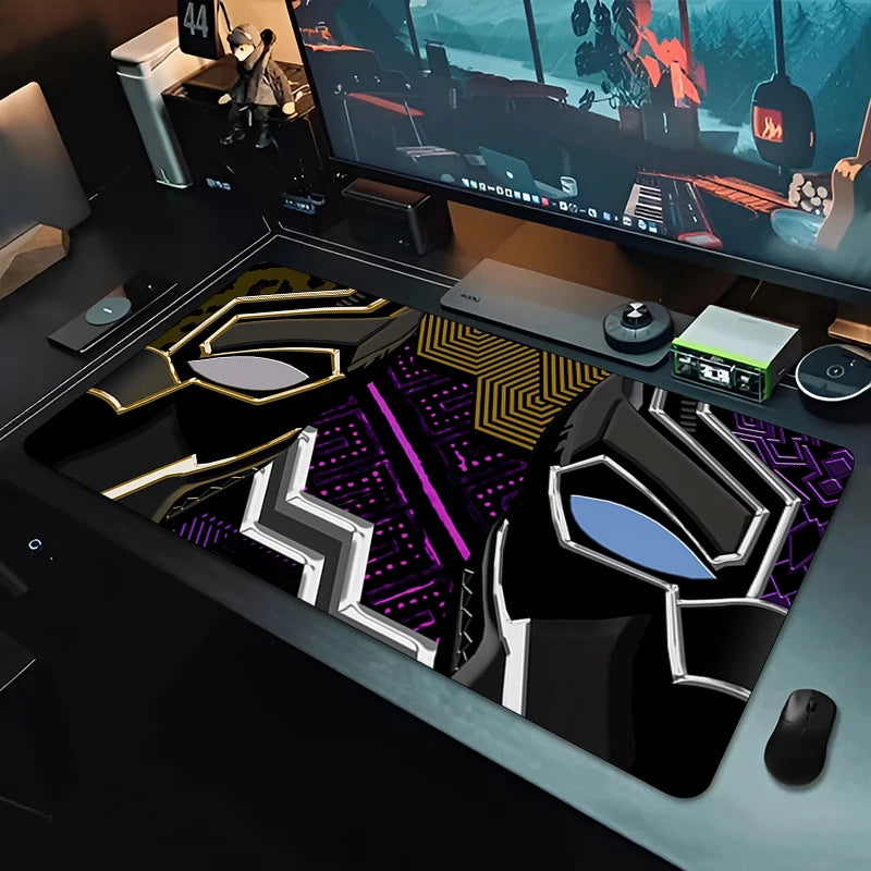 XXL Gaming Mousepad Black Panther - Schwarz Monochrom Schreibtisch