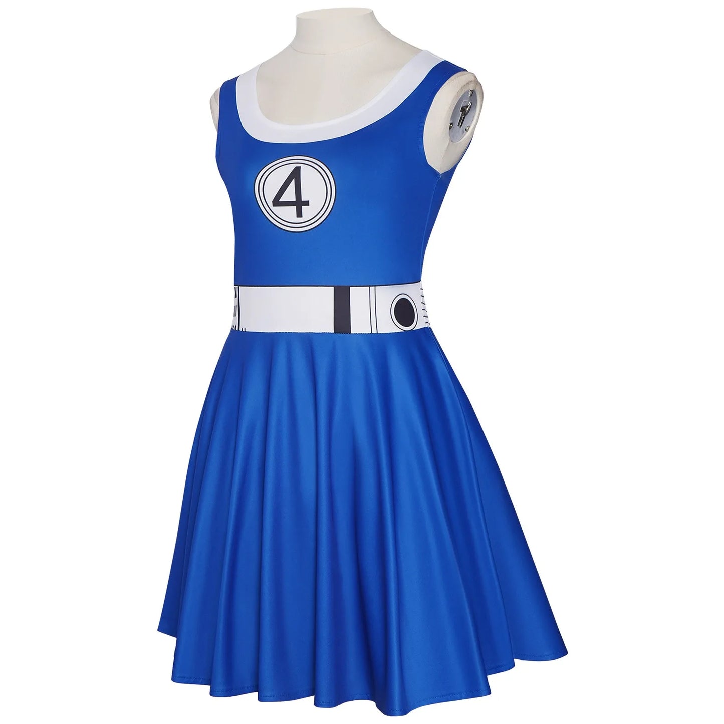 Kostüm Fantastische Vier Invisible Woman - Blaues Kleid mit 4er-Logo