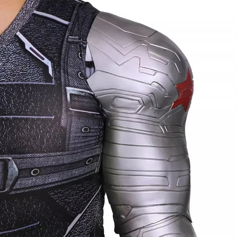 Winter Soldier Mechanischer Arm - Silberne Prothese mit Rotem Stern