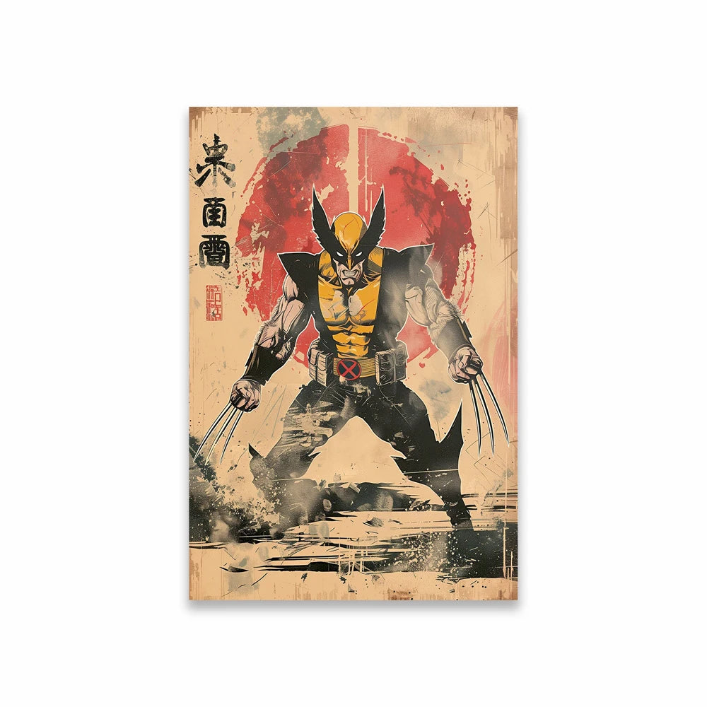 Poster Avengers Wolverine - Japanischer Vintage-Stil