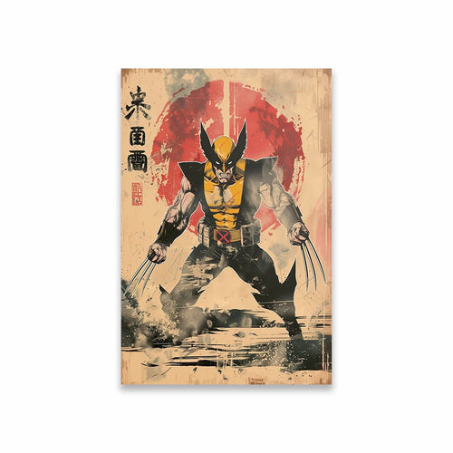 Poster Avengers Wolverine - Japanischer Vintage-Stil