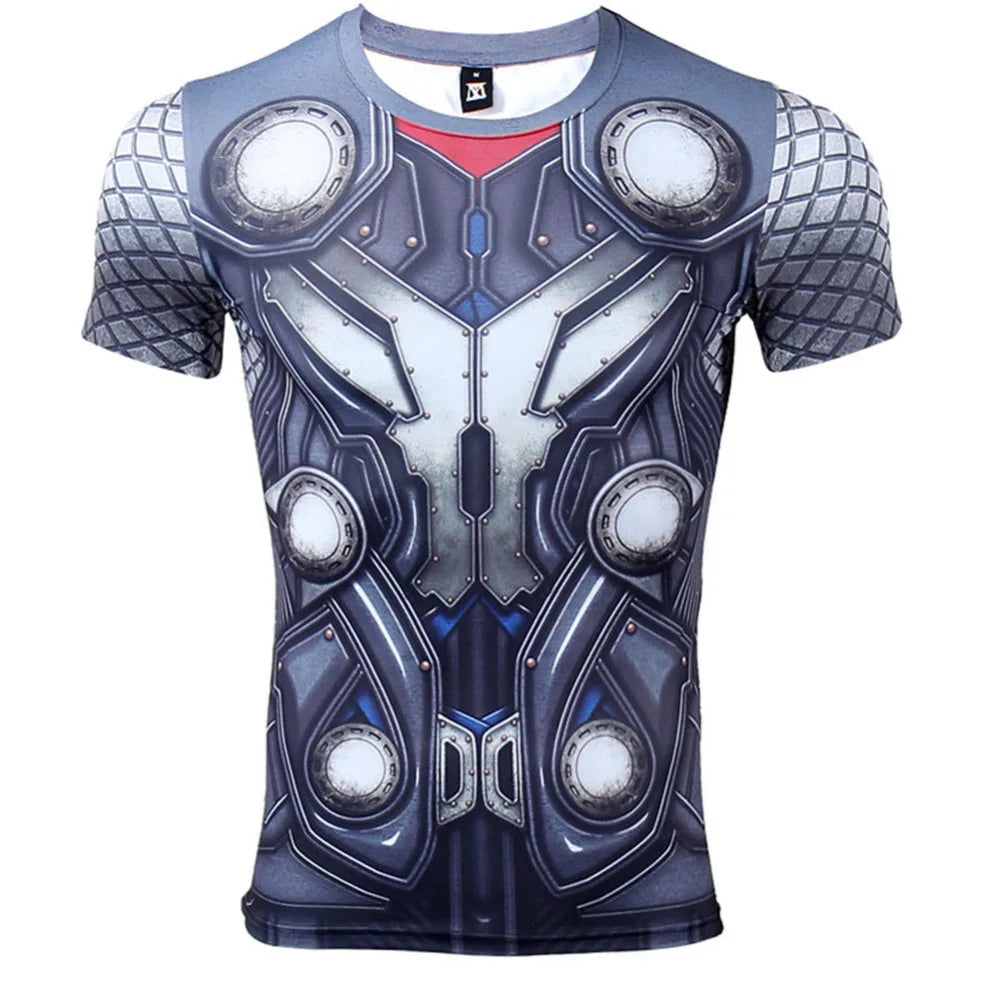 Avengers Thor 3D Compression T-Shirt – Langarm Graublau