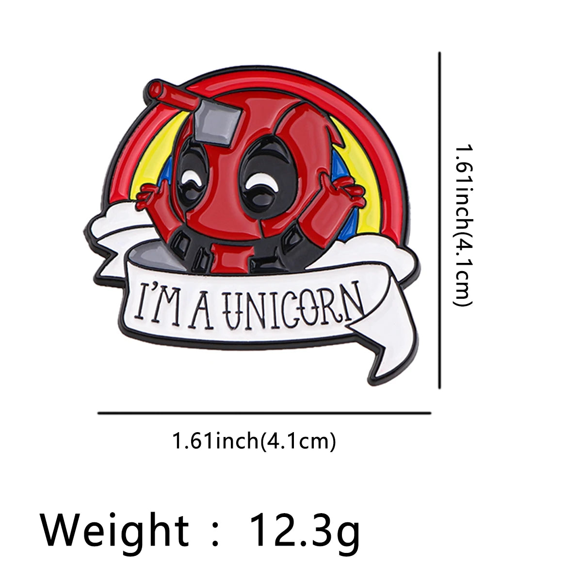 Metall-Pin Deadpool I'm a Unicorn - Einhornhorn-Brosche