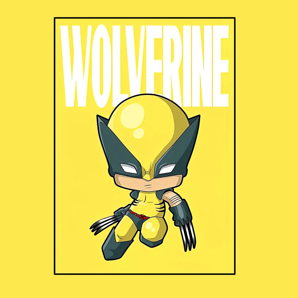 Poster Avengers Wolverine - Chibi-Stil Gelber Hintergrund