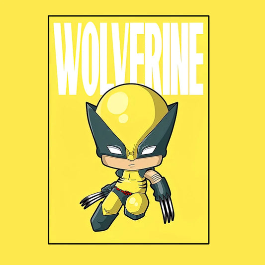 Poster Avengers Wolverine - Chibi-Stil Gelber Hintergrund