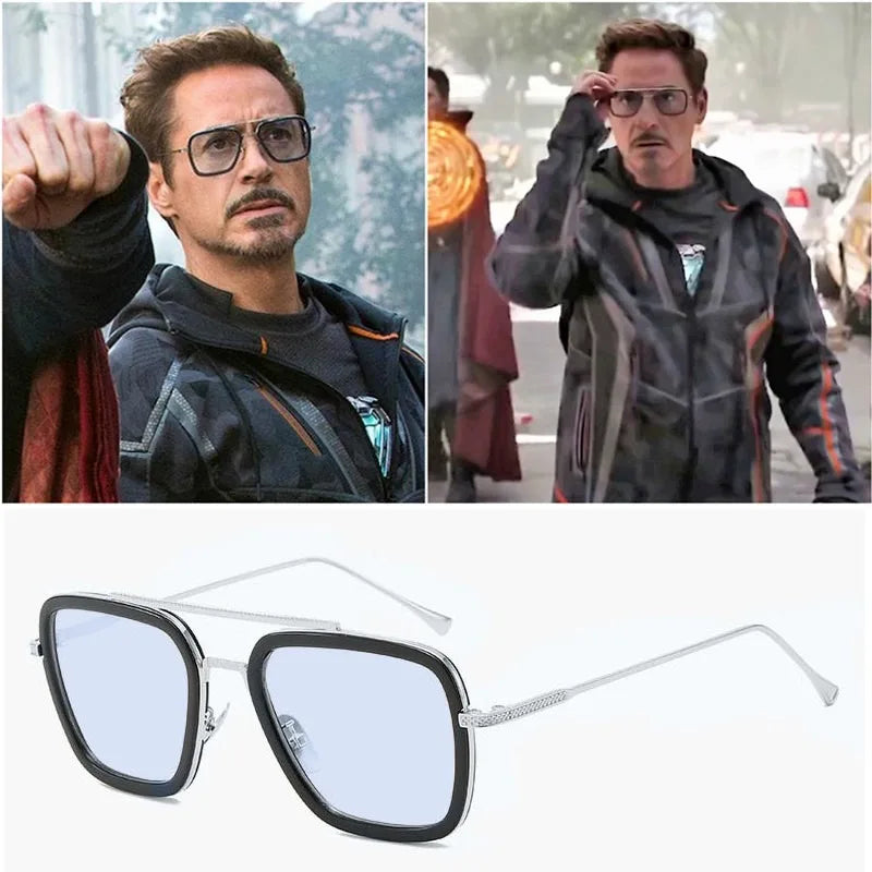 Avengers Iron Man Brille - Edith-Stil Rahmen Braun Gold