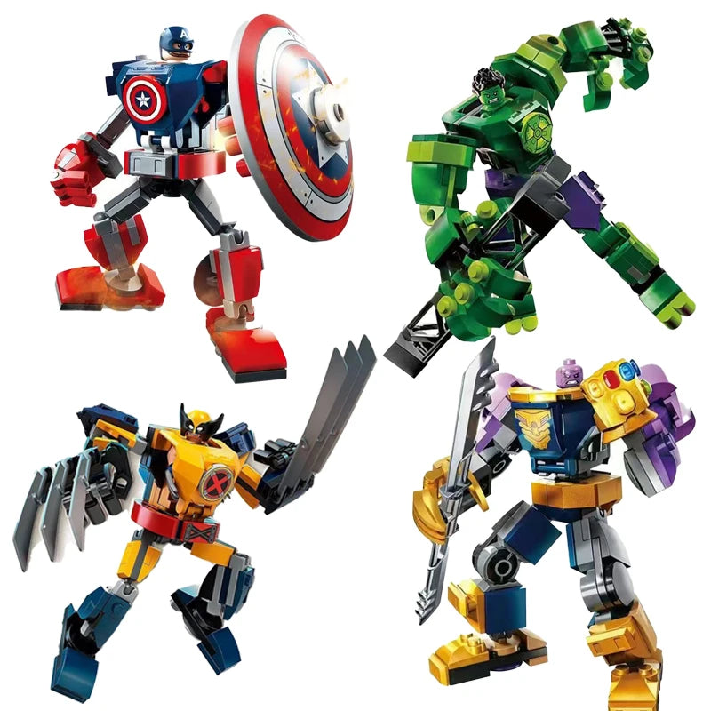 Baukästen Mecha Avengers - Captain America Hulk Wolverine Thanos