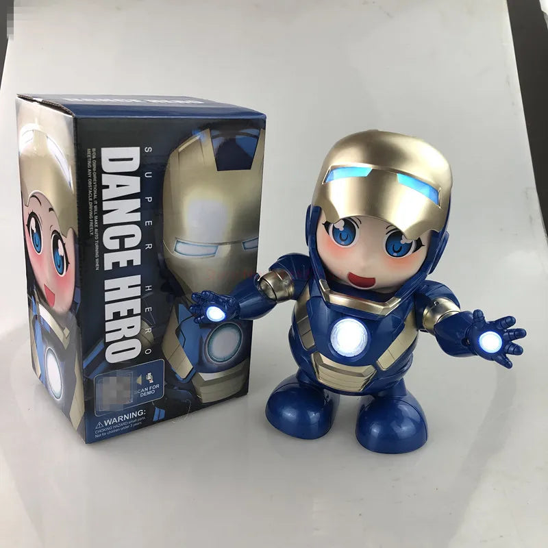 Tanzender LED Roboter Avengers Iron Man - Silberner Helm Dance Hero