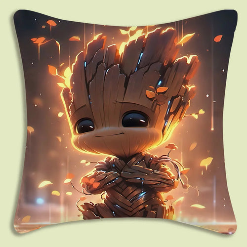 Kissenbezug Baby Groot - Gekreuzte Arme Leuchtende Blätter