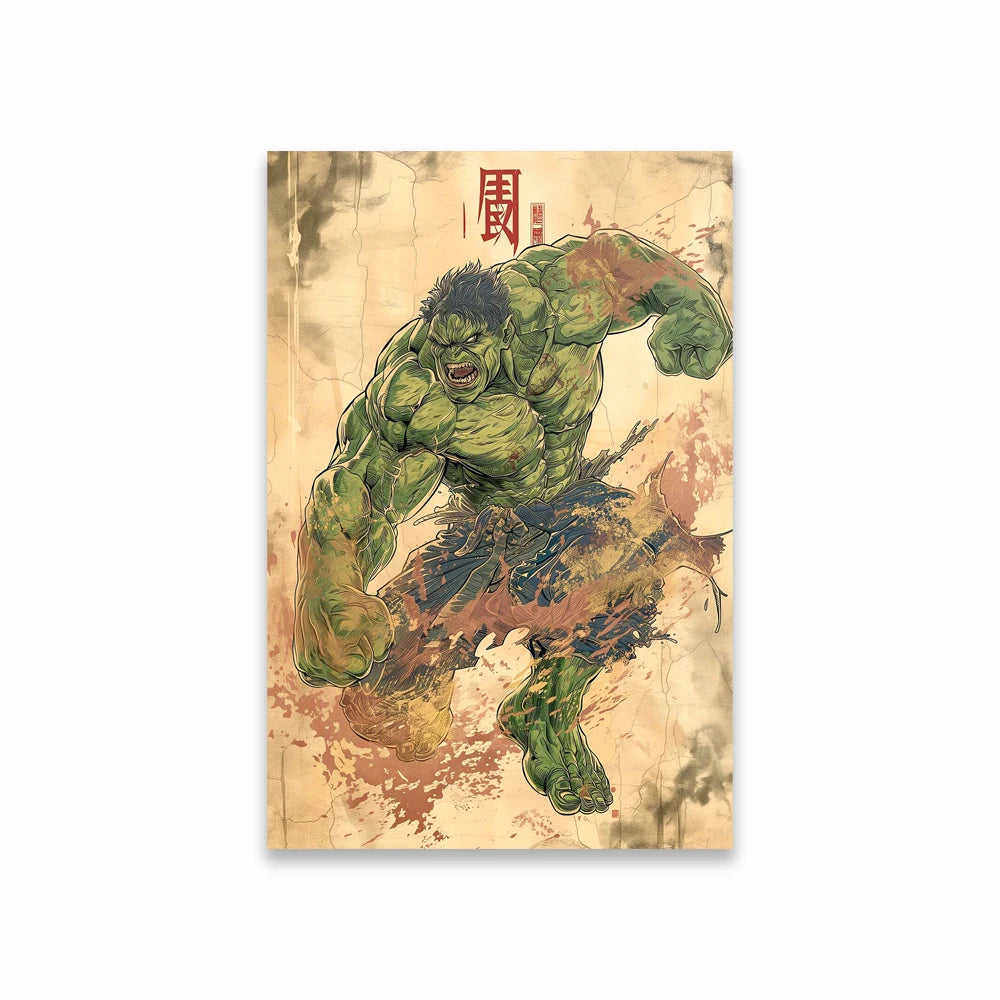 Poster Avengers Hulk – Japanischer Vintage-Stil