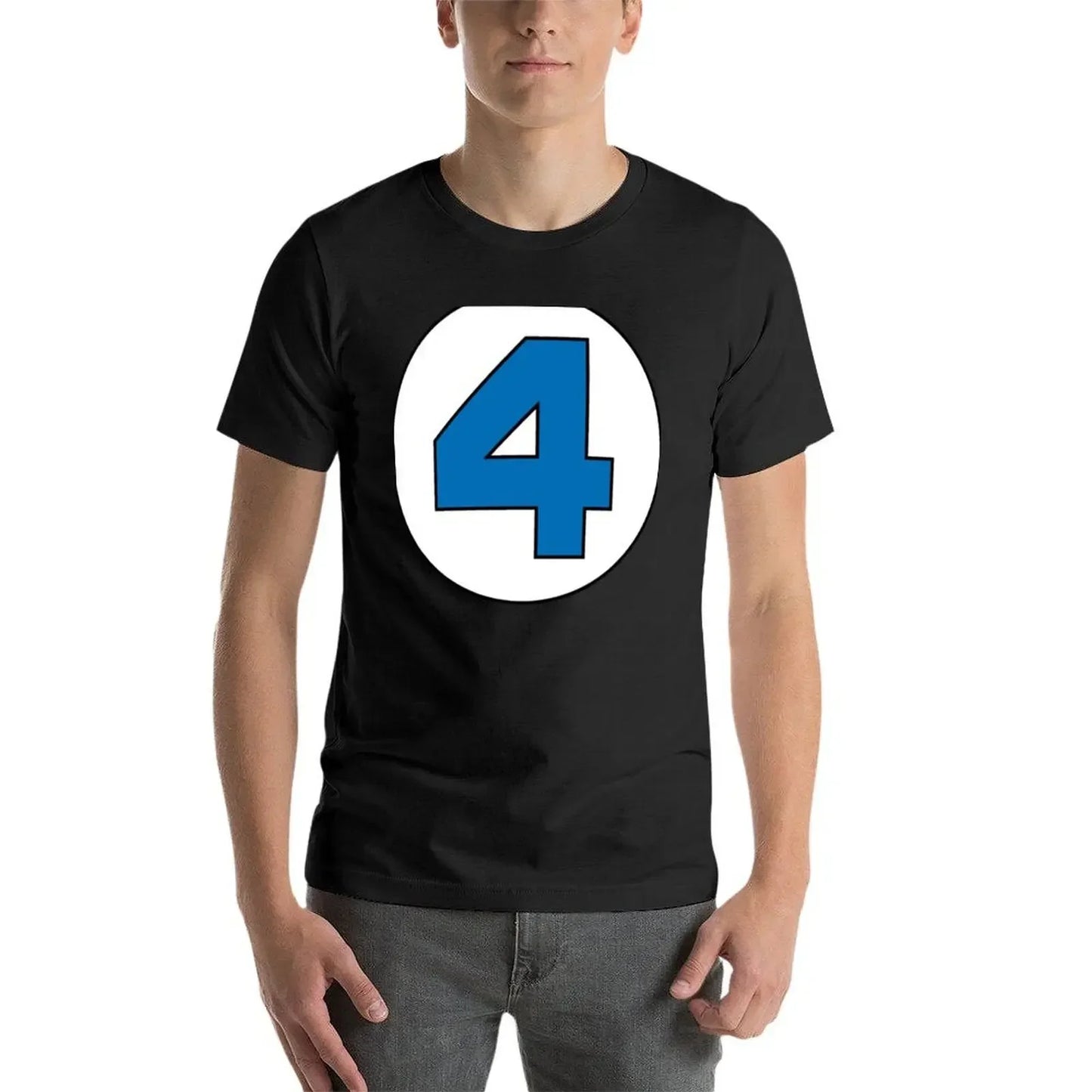 T-Shirt Die Fantastischen Vier – Rundes Schwarzes Logo Übergröße