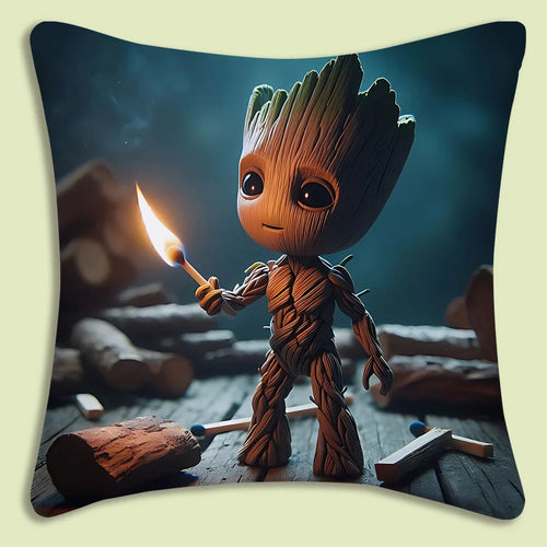 Kissenbezug Baby Groot – Entzündetes Streichholz Holzscheite