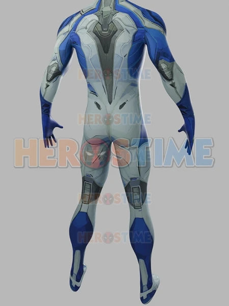 Fantastic Four Mister Fantastic Kostüm für Damen - Blau-Grauer Overall mit Rüstungseffekt