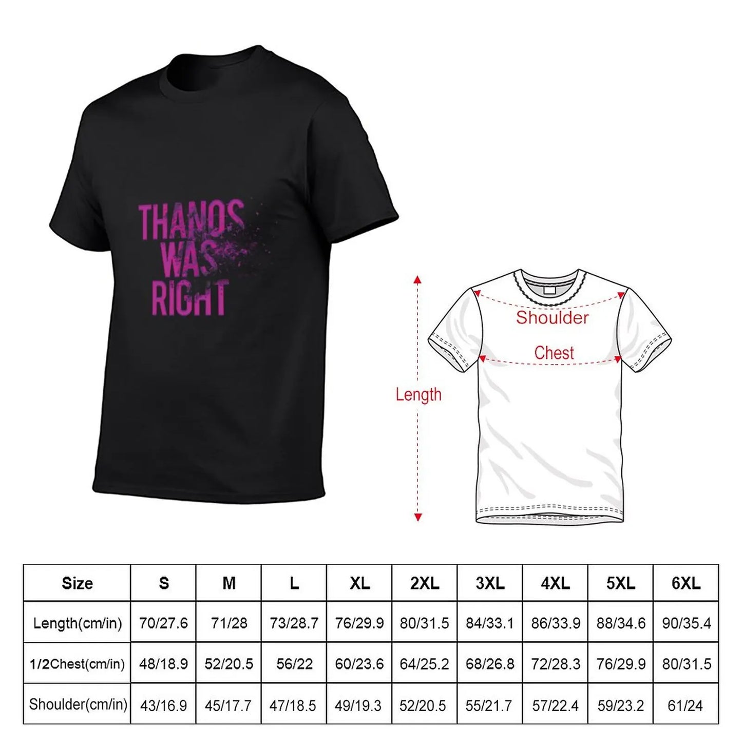 T-Shirt Thanos Was Right - Text mit Staubeffekt Herren