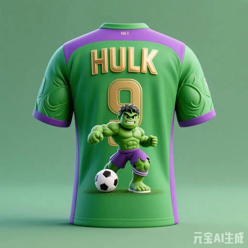 Fußballtrikot Avengers Hulk - Hellgrün Seitenstreifen #9