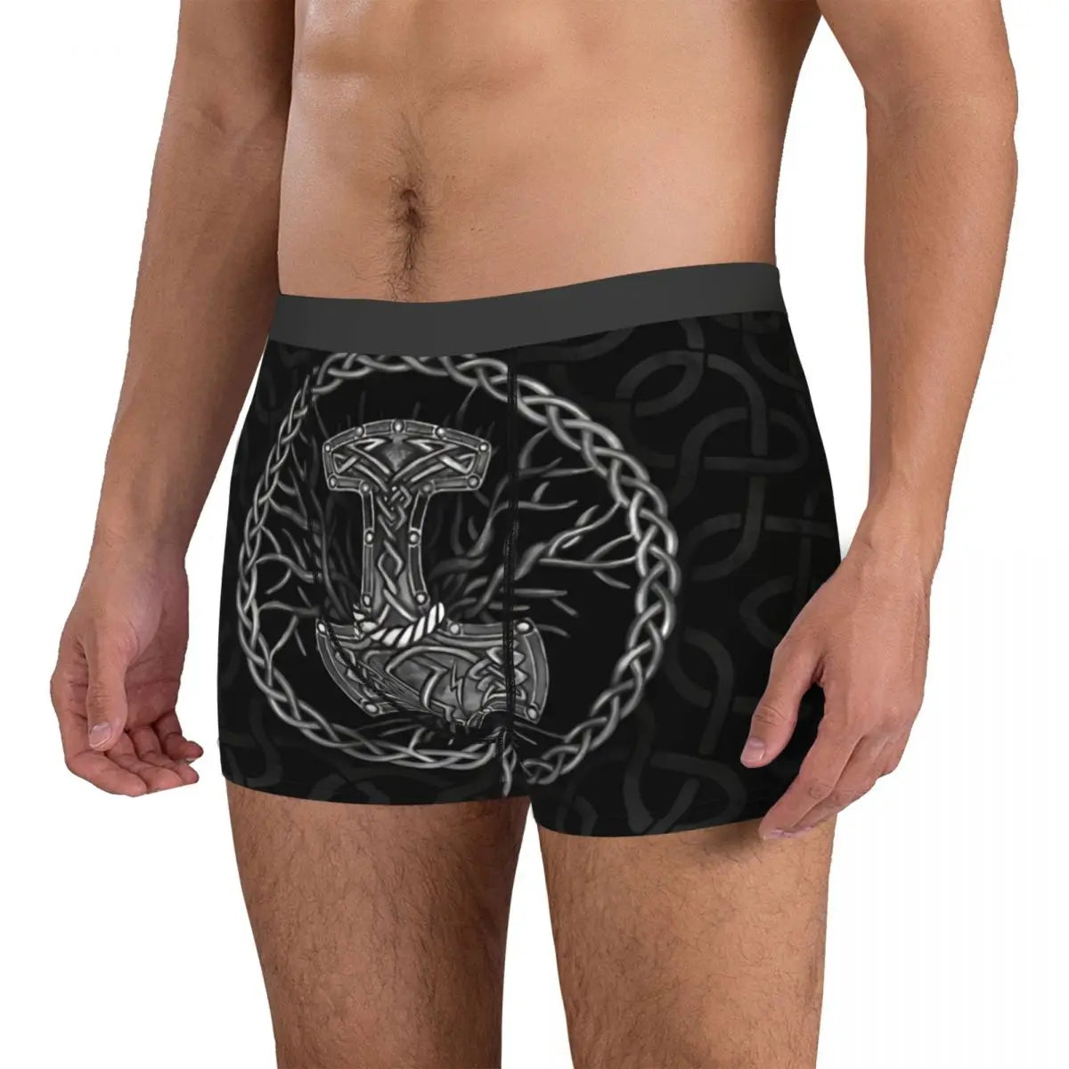 Thor Boxershorts – Mjolnir Hammer und keltischer Lebensbaum