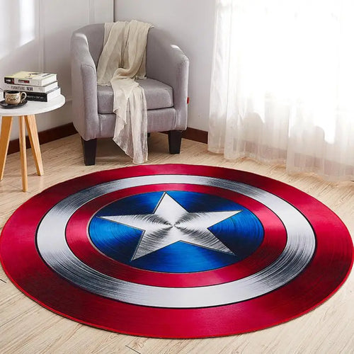 Runder Teppich Avengers Captain America – Gebürsteter Metallschild