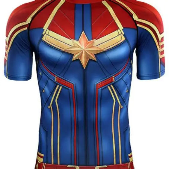 Kompressionsshirt Captain Marvel – Goldener Stern