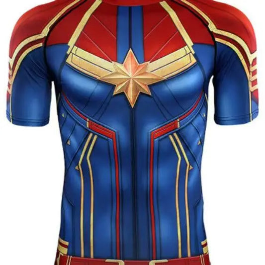 Kompressionsshirt Captain Marvel – Goldener Stern