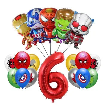 Avengers Geburtstagsdekoration - Ballon Zahl 6