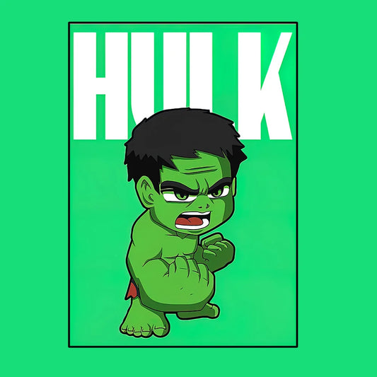 Poster Avengers Hulk - Chibi-Stil Grüner Hintergrund